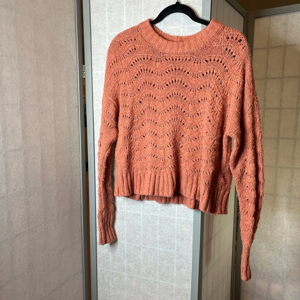 American Eagle soft sweater in dark peach color